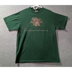 Vintage Oneita T-Shirt Tan Tara Resort Single Stitch USA 90s Green M